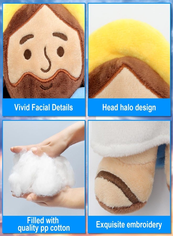 Yelakey 13" Jesus Plush Brown Jesus Stuffed Doll Christian Plushie Doll for Easter Christmas Church Religious Gifts for Kids Adults (brownblue) - Image 3